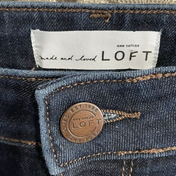Loft CURVY HIGH-WAIST SKINNY ANKLE Jeans Size 29/8 Medium Wash Blue Stretch EUC - Picture 7 of 10